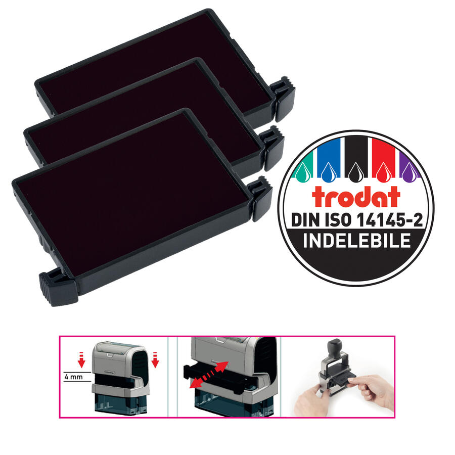 Tampone Ricambio per Timbro Autoinchiostrante TRODAT 4750 - conf. 3 pz