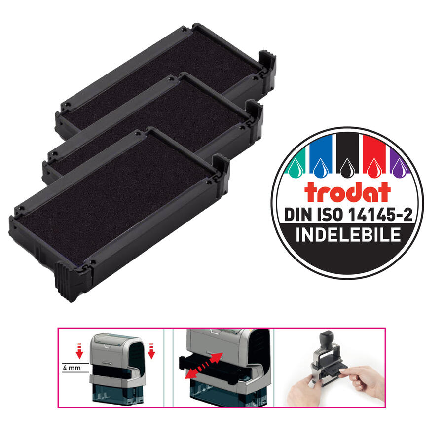 Tampone Ricambio per Timbro Autoinchiostrante TRODAT PRINTY 4910 - conf. 3 pz