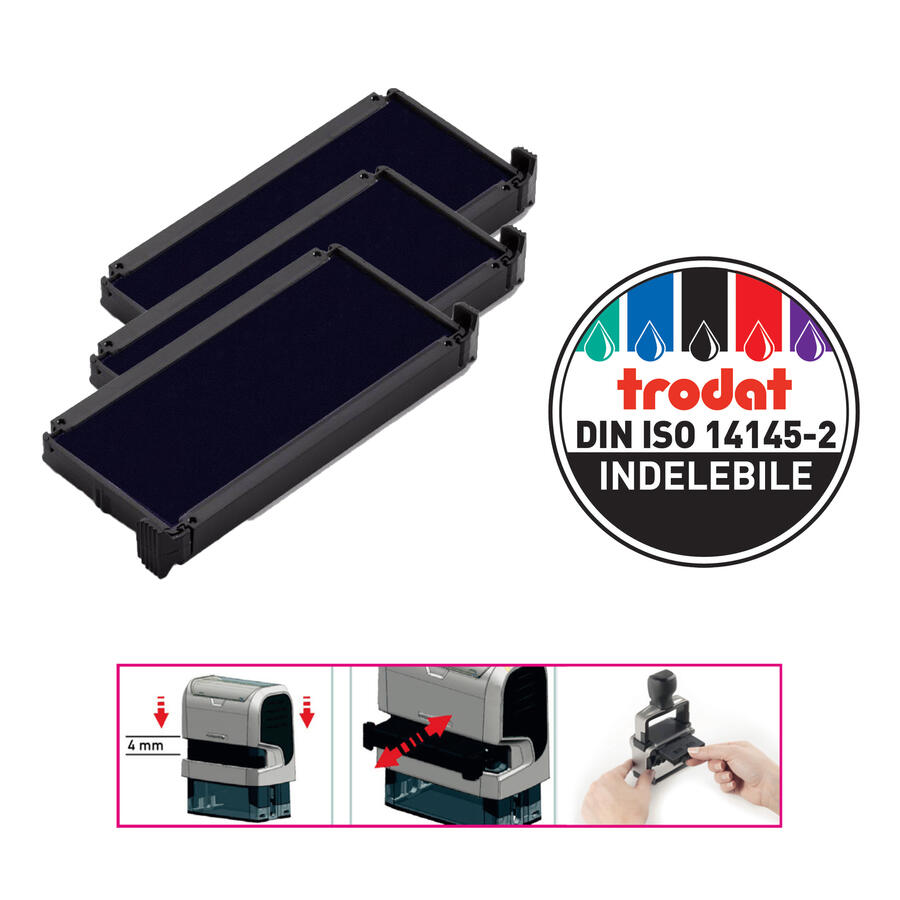 Tampone Ricambio per Timbro Autoinchiostrante TRODAT PRINTY 4913 - conf. 3 pz