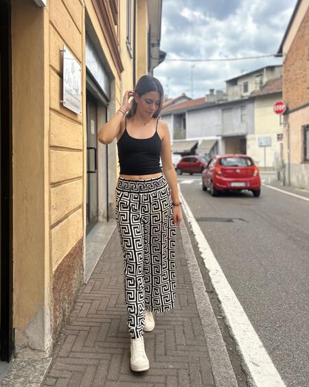 NOVITÀ Pantalone palazzo fantasia geometrica