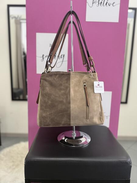 NOVITÀ Borsa bi-color in eco camoscio