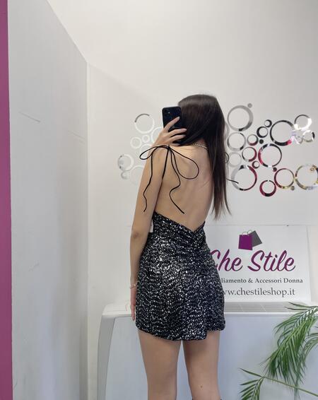 SALDO Abitino paillettes schiena nuda