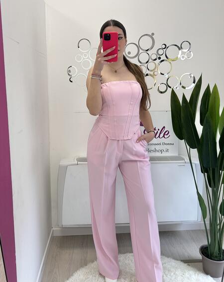 NOVITÀ Completo top a fascia e pantalone palazzo