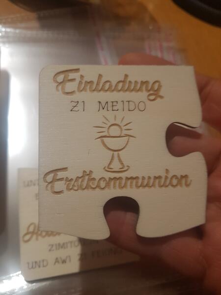 Invito Prima comunione legno Puzzle