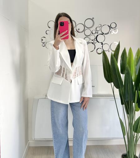 NOVITÀ Giacca con dettaglio trasparente in pizzo