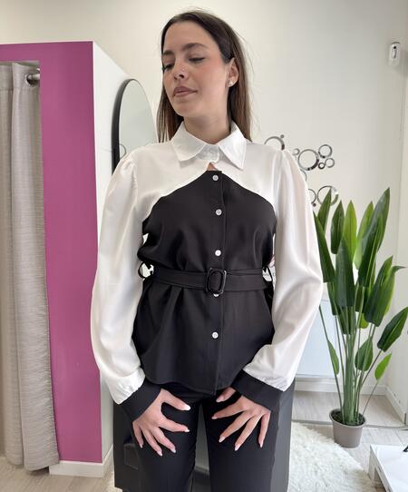 NOVITÀ Camicia bicolor con cintura