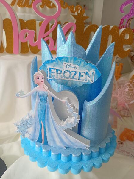 Principessa Elsa topper castello 3d Frozen
