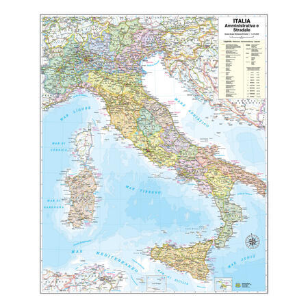 Cartina Geografica Murale ITALIA 65 x 85 cm BELLETTI