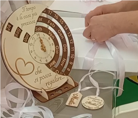 Bicolore Orologio Calendario perpetuo 23cm