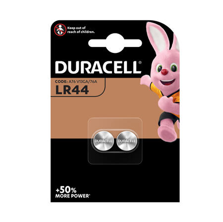 Batteria a Bottone / Pila 1,5V 150mAh (LR44) Alcalina DURACELL - conf. 2 pz