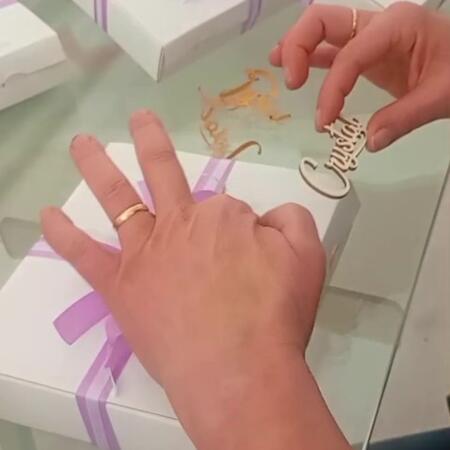 Nome personalizzato in legno per scatole, pacchi e bomboniere